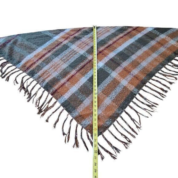 Autumn Fall Cozy Fringed Wrap Scarf ALTARD STATE Shawl Green Orange Wine 75 x 33 - Picture 7 of 15
